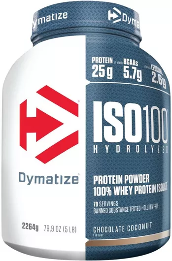Dymatize ISO 100 Hydrolyzed Πρωτεΐνη Ορού Γάλακτος Χωρίς Γλουτένη & Λακτόζη με Γεύση Chocolate Coconut 2.2kg