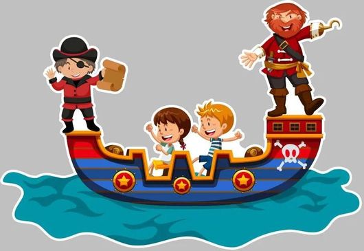 Αυτοκόλλητο Παιδικού Δωματίου IDP Creations Πειρατικό Πλοίο με Πειρατές XLarge