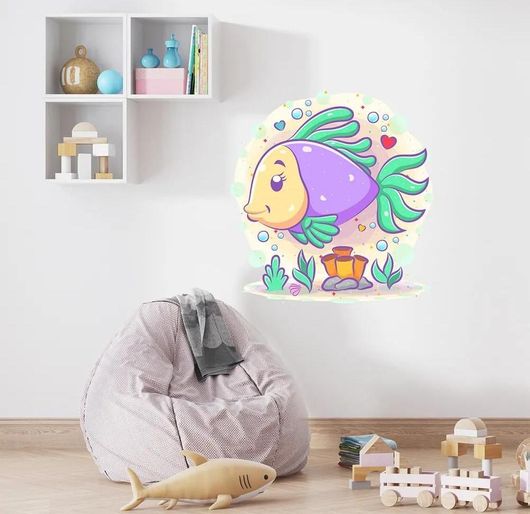 Αυτοκόλλητo Παιδικού Δωματίου IDP Creations Μοβ Ψαράκι