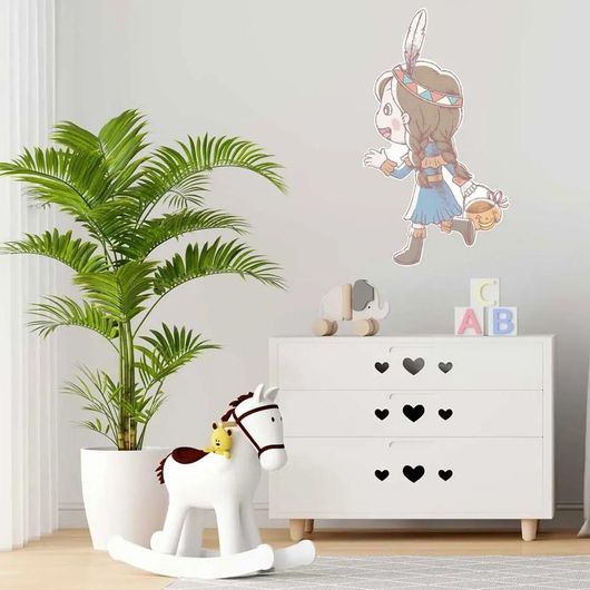 Αυτοκόλλητo Παιδικού Δωματίου IDP Creations Μικρή Ινδιάνα