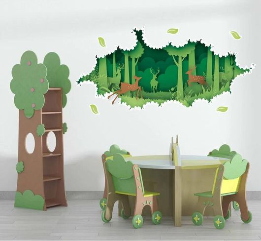 Αυτοκόλλητο Παιδικού Δωματίου IDP Creations Ελάφια στο Δάσος