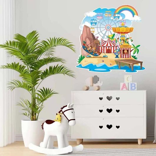 Αυτοκόλλητo Παιδικού Δωματίου IDP Creations Λούνα Πάρκ Δίπλα στην Θάλασσα