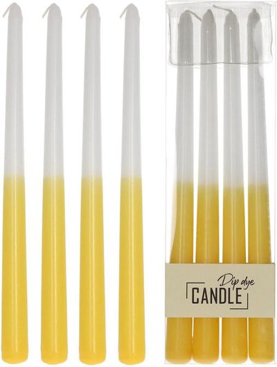 Κερί Arte Libre 9.2x2.2x30.5cm Σετ 4τμχ Κίτρινο