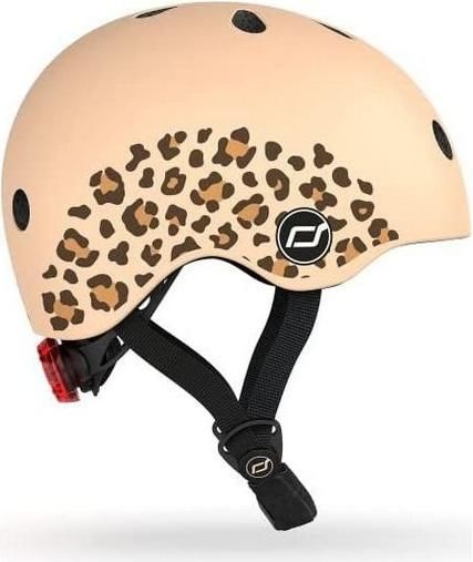 Παιδικό Κράνος Scoot & Ride Leopard για Ποδήλατο & Πατίνι με Φως LED XXS Μπεζ