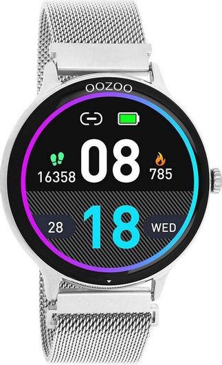 Smartwatch Oozoo Q00135 45mm Metal Case & Stainless Steel Strap Silver