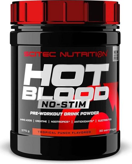 Scitec Nutrition Hot Blood No-stim Pre-workout Drink Powder 375gr Tropical Punch