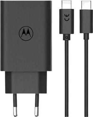 Motorola Φορτιστής GaN με Θύρα USB-C & Καλώδιο USB-C - USB-C 68W Μαύρος TurboPower