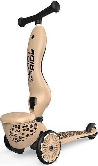 Παιδικό Πατίνι Scoot & Ride Highwaykick 1 Leopard Τρίτροχο με Κάθισμα για 12+ Μηνών Μπεζ