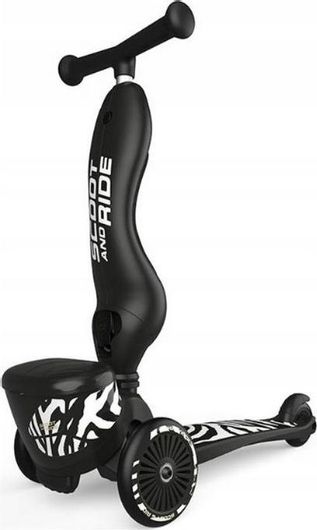 Παιδικό Πατίνι Scoot & Ride Highwaykick 1 Zebra Τρίτροχο με Κάθισμα για 12+ Μηνών Μαύρο