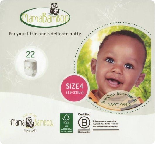 Πάνες Βρακάκι Mama Bamboo Οικολογικές No.4 για 9-14kgr 22τμχ