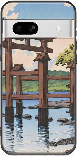 Θήκη Κινητού Back Cover για Google Pixel 7a - Black TPU - Ukiyo-e - Tazawa Lake