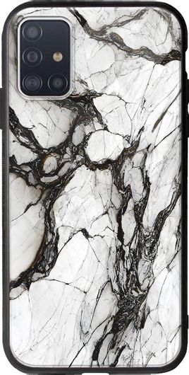 Θήκη Κινητού Back Cover για Samsung Galaxy A71 - Groove TPU - Cracked Marble - White And Black