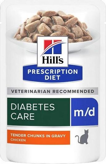 Φακελάκι Τροφής Γάτας Hill's M / D Diabetes Care για Ενήλικες Γάτες με Κοτόπουλο 85gr