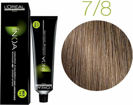Μόνιμη Βαφή Μαλλιών L'Oreal Professionnel Inoa 7.8 Ξανθό Μόκα 60ml
