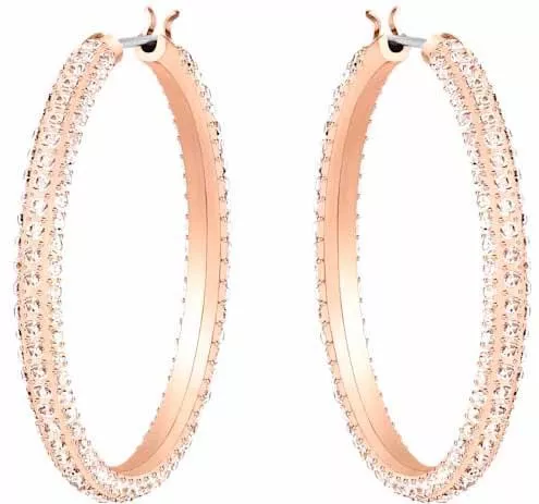 Γυναικεία Σκουλαρίκια Swarovski Κρίκοι Stone Hoop από Ορείχαλκο Επιχρυσωμένα