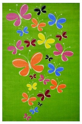 Παιδικό Χαλί Sprintzio Πεταλούδες 133x200cm 12mm Jumpo Πράσινο