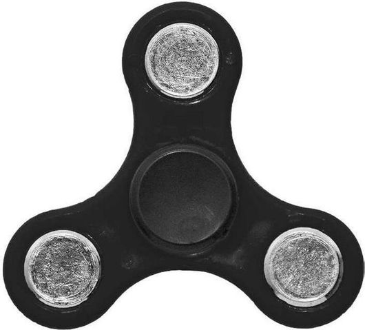 Fidget Spinner 1 Minute Anti Stress Πλαστικό Μαύρο / Ασημί