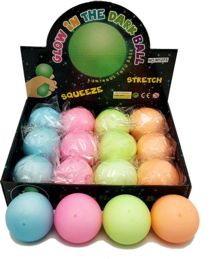 Squishy MKN799320 Μπαλάκι που Φωτίζει στο Σκοτάδι 6.5cm Τυχαία Επιλογή Χρώματος