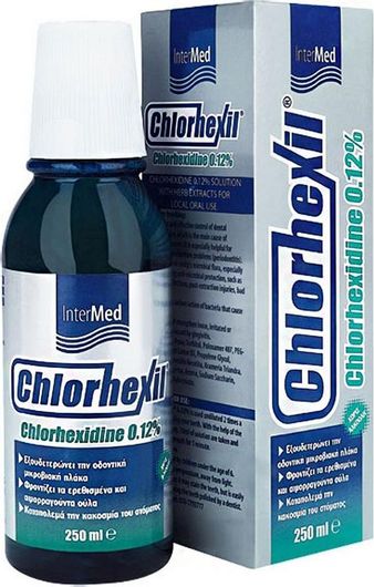 InterMed Chlorhexil 0.12% Στοματικό Διάλυμα για την Ουλίτιδα κατά της Πλάκας και της Κακοσμίας 250ml