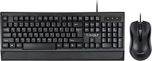 Πληκτρολόγιο & Ποντίκι Σετ T-Wolf TF330 Αγγλικά UK Μαύρο