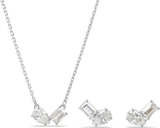 Σετ Κοσμημάτων Swarovski Mesmera με Κολιέ & Σκουλαρίκια Επιροδιωμένα με Ζιργκόν