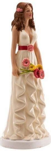 Γαμήλια Κορυφή Νύφη με Μπουκέτο 16cm