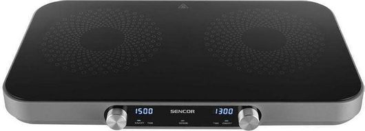 Επιτραπέζια Εστία Sencor SCP 2803BK Smoothcook Κεραμική Διπλή 3500W Μαύρο