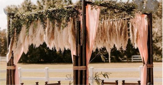 Γιρλάντα με Foam Πάμπας & Κλαδιά Ελιάς 1.5m