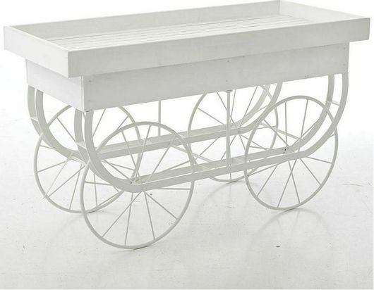 Σταντ Διακόσμησης Iliadis Καρότσι με Ρόδες από Μέταλλο 67cm Λευκό