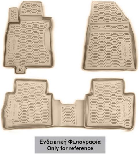 Πατάκια Αυτοκινήτου Novline για Toyota Hilux Μπροστινά & Πίσω Λάστιχο 4τμχ Μπεζ