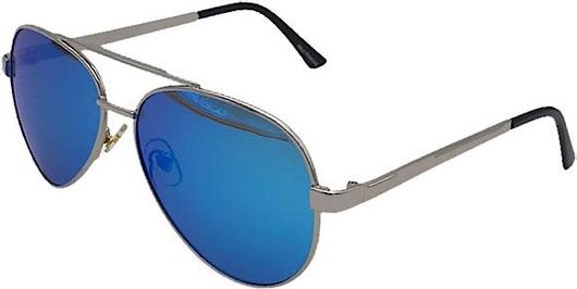 Ανδρικά Γυαλιά Ηλίου Aviator με Ασημί Σκελετό & Μπλε Φακό