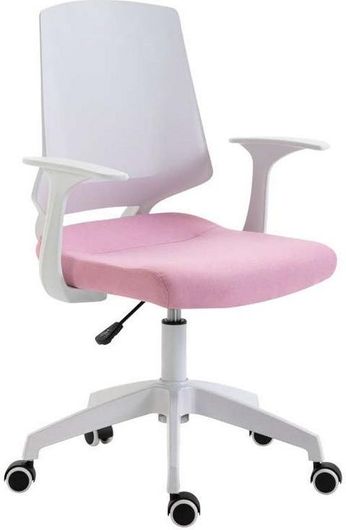 Καρέκλα Γραφείου Zita Plus A1150-W Λευκό / Ροζ Ύφασμα