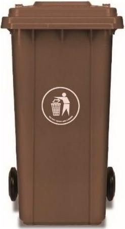 Κάδος Απορριμμάτων Delta Cleaning Πλαστικός Τροχήλατος 240lt Καφέ