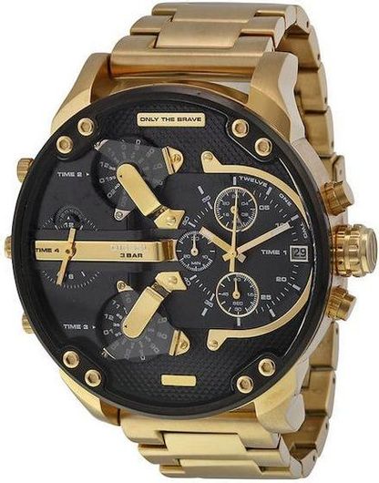 Ανδρικό Ρολόι Diesel DZ7333 με Μεταλλικό Μπρασελέ Χρυσό