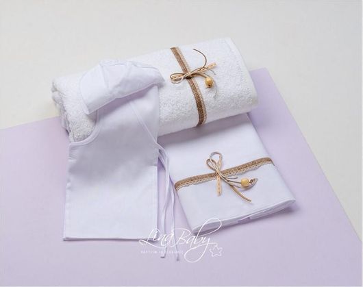 Βαπτιστικά Λαδόπανα Lina Baby 1454 Κεφαλονιά για Αγόρι Ιβουάρ