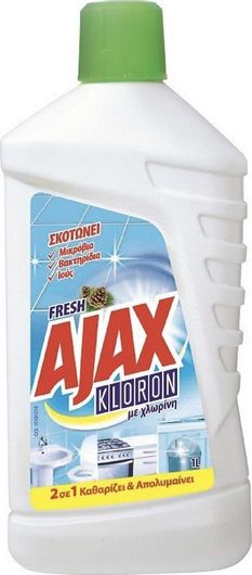 Καθαριστικό Ajax Kloron Παχύρρευστο Υγρό Καθαρισμού Πατώματος με Απολυμαντική Δράση με Χλωρίνη Fresh 1lt