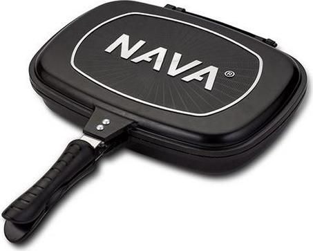 Γκριλιέρα Διπλή Nava με Αντικολλητική Επίστρωση Stone 32cm