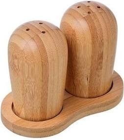 Σετ Αλατοπίπερο Estia 01-14605 Ξύλινο 11.1x6x8.5cm με Βάση 2τμχ