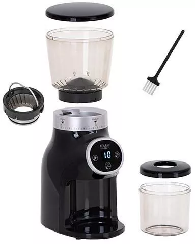 Ηλεκτρικός Μύλος Καφέ Adler AD-4450 300W με Χωρητικότητα 300gr & 31 Επίπεδα Άλεσης Μαύρο