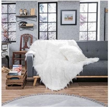 Διακοσμητικό Μαξιλάρι Teoran Pelt από Γούνα 29 45x45cm Λευκό