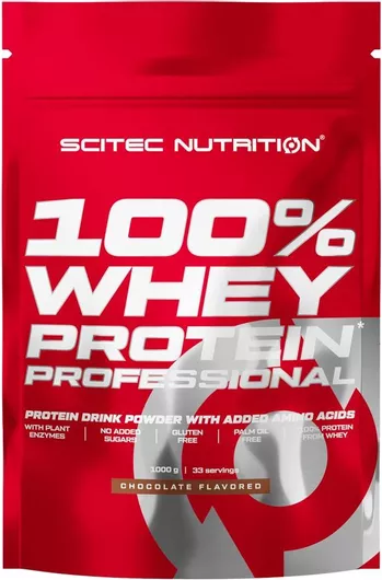 Scitec Nutrition 100% Whey Protein Professional Πρωτεΐνη Ορού Γάλακτος Χωρίς Γλουτένη με Γεύση Σοκολάτα 1kg