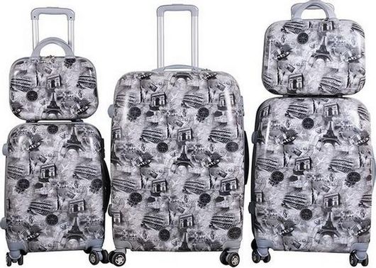 Βαλίτσες Ταξιδίου Σετ ST34 Σετ 5τμχ Μεγάλη / Μεσαία / Καμπίνας & 2 Νεσεσέρ Γκρι
