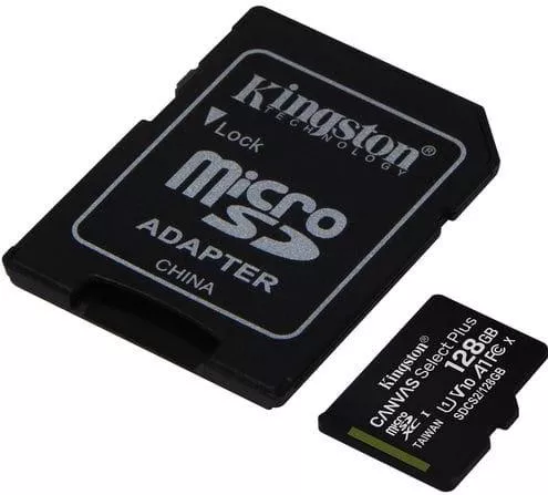 Κάρτα Μνήμης Kingston Canvas Select Plus microSDXC 128GB Class 10 U1 V10 A1 UHS-I με Αντάπτορα