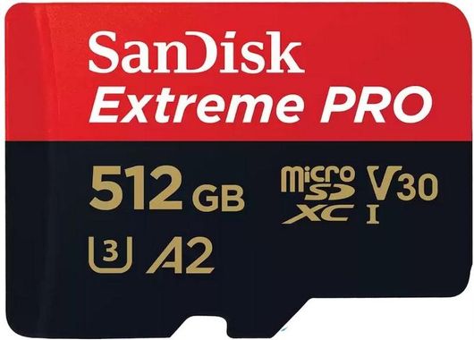 Sandisk Extreme Pro microSDXC 512GB U3 V30 A2 UHS-I με αντάπτορα 200MB/s