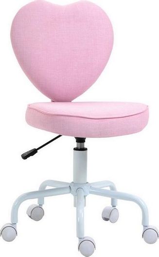 Παιδική Καρέκλα Γραφείου HomCom 833-942 σε Σχήμα Καρδιάς Ροζ
