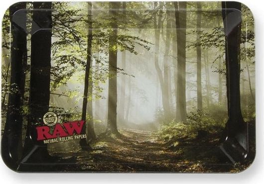 Rolling Tray Raw Metal Forest Medium