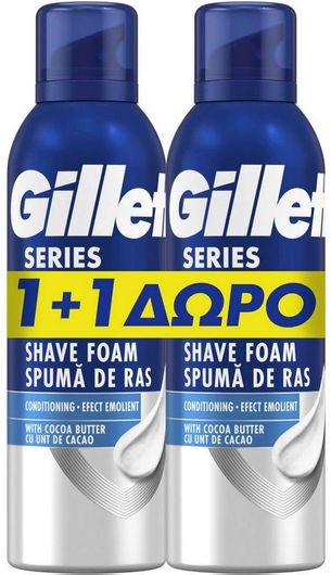 Αφρός Ξυρίσματος Gillette Series για Ευαίσθητες Επιδερμίδες 2x200ml