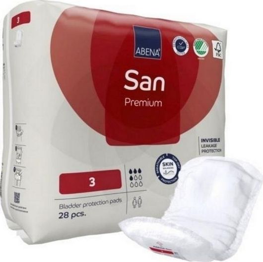 Σερβιέτες Ακράτειας Abena San Premium No3 Unisex Κανονικής Ροής 4 Σταγόνες 28τμχ