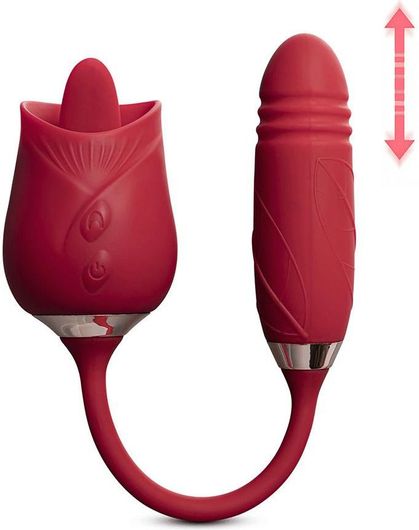 Δονητής Κλειτοριδικός Rose Silicone Clitoral Stimulator with Vibrating Tongue