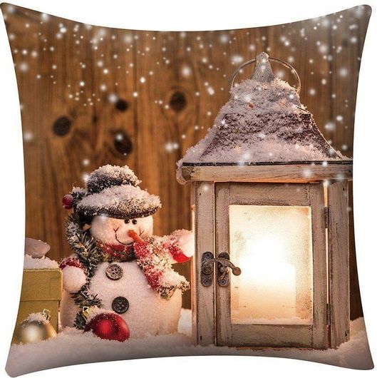 Χριστουγεννιάτικο Διακοσμητικό Μαξιλάρι Viopros 321 με Led 45x45cm Πολύχρωμο